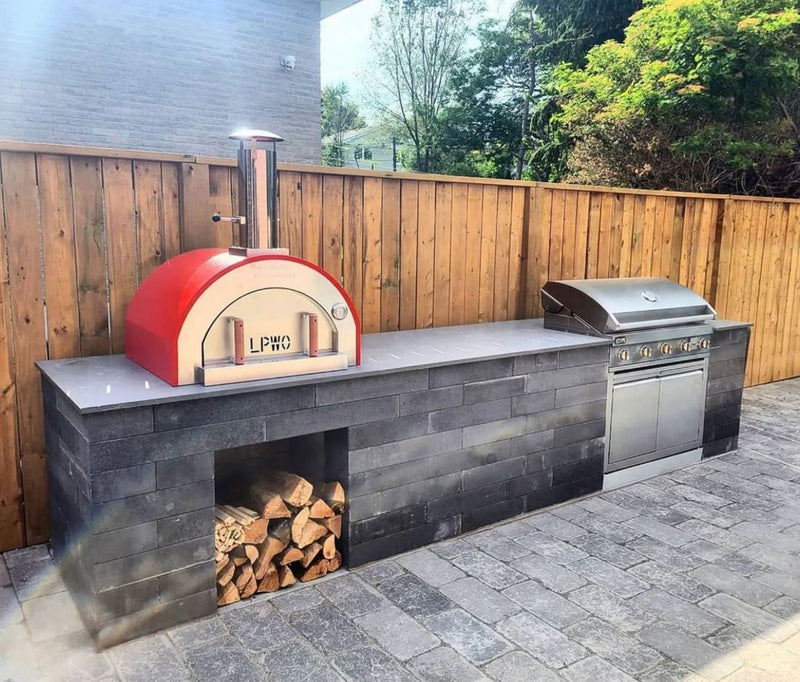 A La Piazza Wood Oven in a sunny backyard