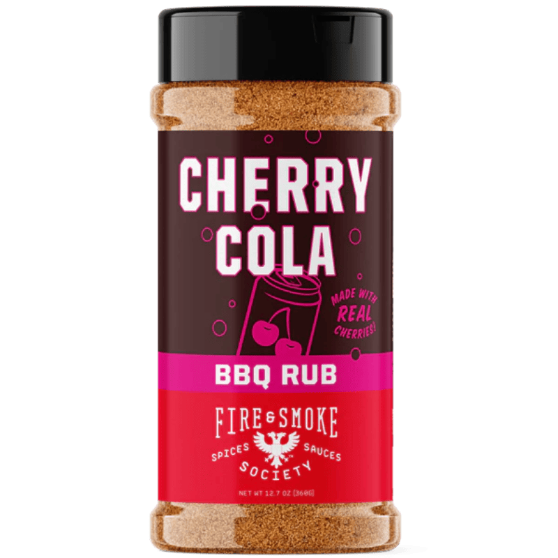  Fire & Smoke Society Cherry Cola BBQ Dry Rub Seasoning for  Smoking and Grilling Meat, Beef, Steak, Turkey, Chicken, Lamb, Pork Ribs,  Chops, Barbecue Spices, Allspice and Natural Cola Flavor 