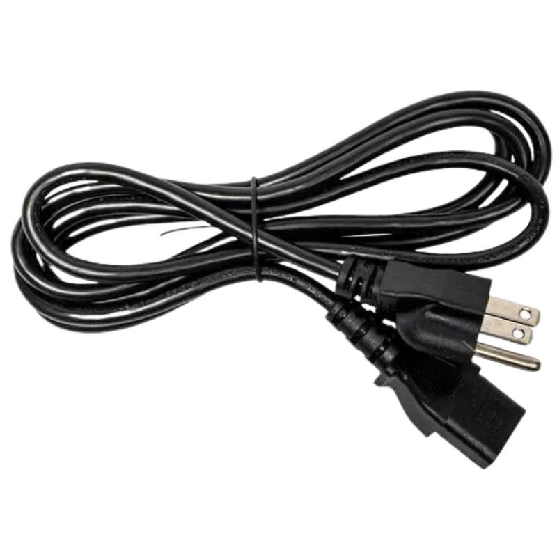 Black 120V electrical cord for Traeger power supply with regular three pronged end