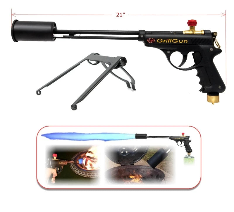 GrillGun and included propane stand