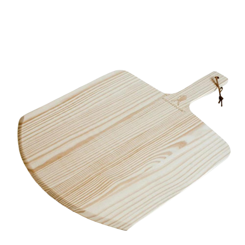 large wooden square shaped paddle with handle