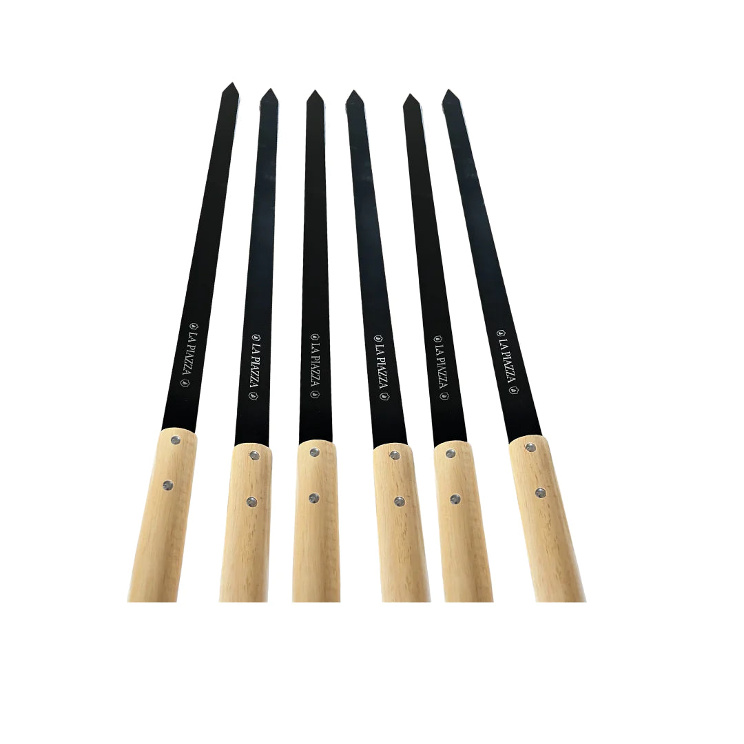La Piazza BBQ Skewers - 27 Inch with Non-Stick Coating - Set of 6