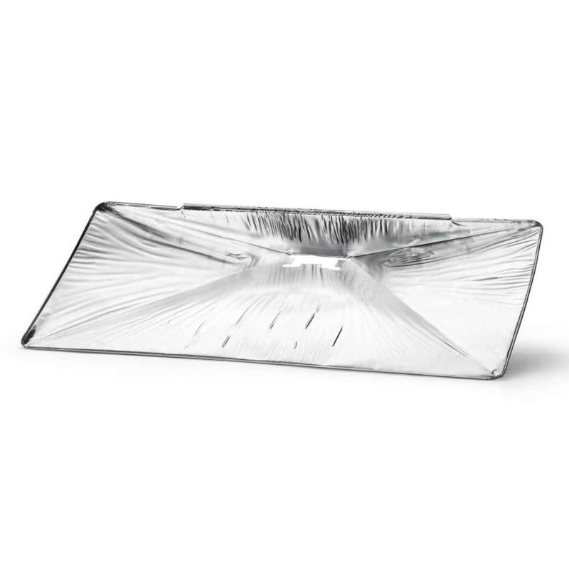 Clear glass rectangular bowl on a white background