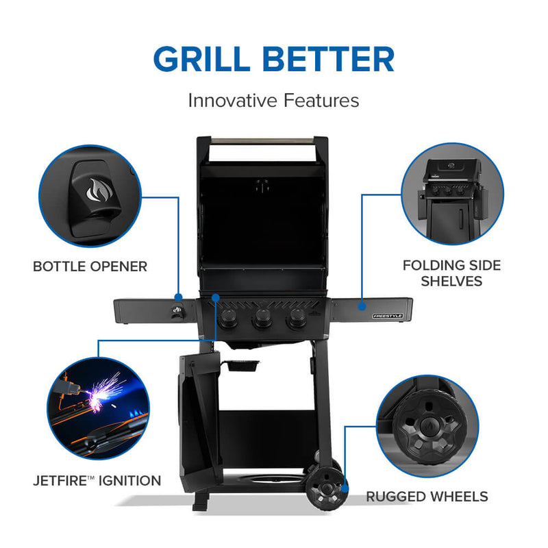 Freestyle™ 365 3-Burner, Matte Black