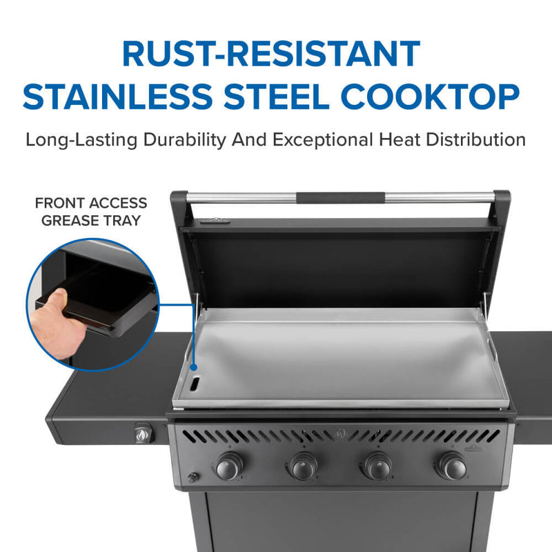 Freestyle™ 36 Inch Griddle Rust-Resistant Stainless Steel Cooktop