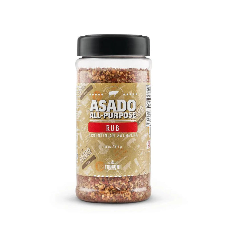 Jar of Asado all-purpose rub on a white background