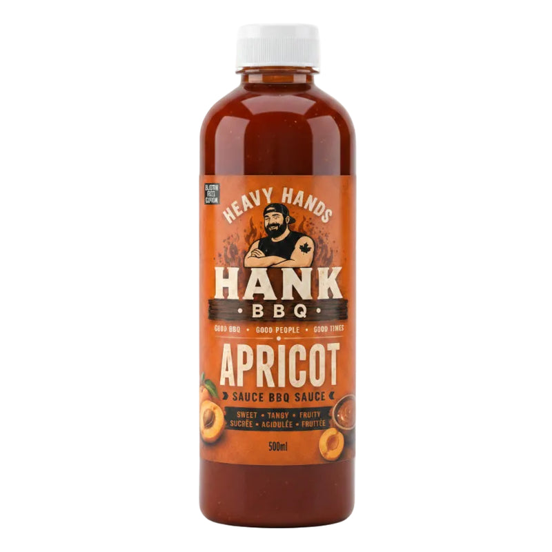 bottle of apricot bbq sauce on a white background