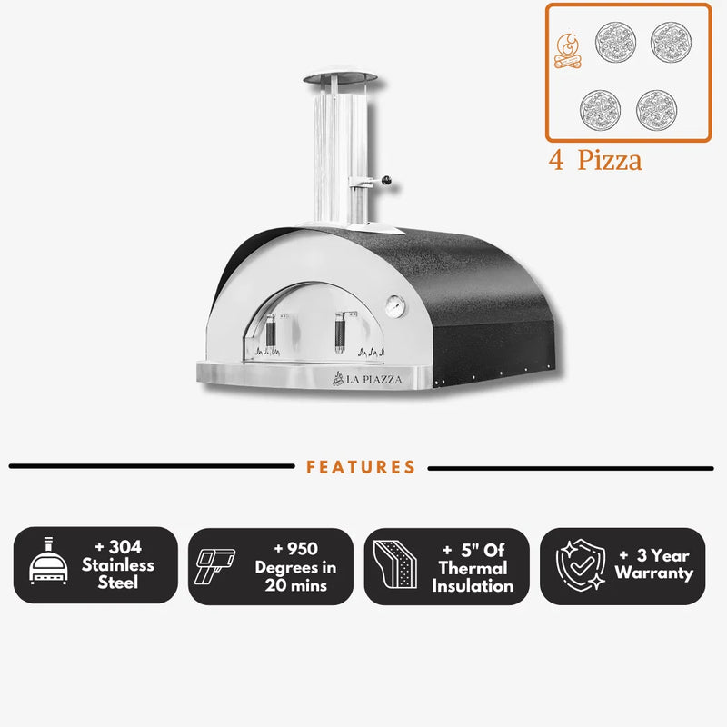 The La Piazza Toscana Pizza Oven Black (Counter Top Only)