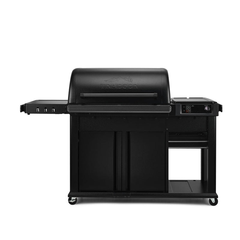 Black Traeger Grill on white background