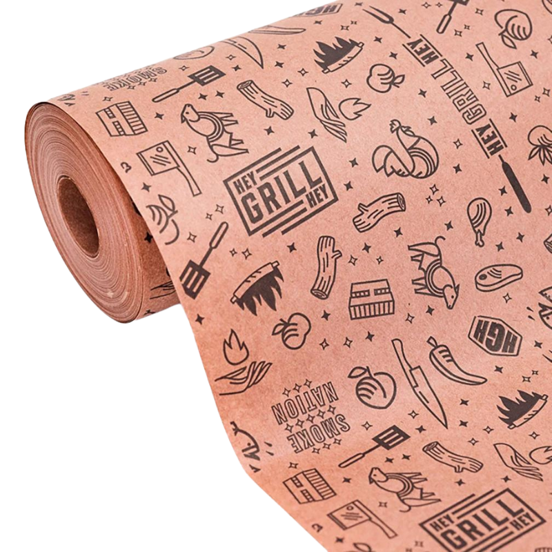 Large roll of salmon coloured butcher paper
