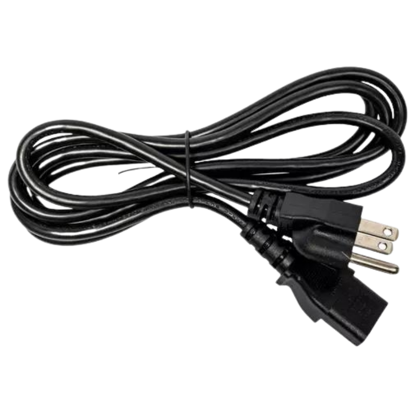 Black 120V cord for Traeger power supply with regular three pronged end