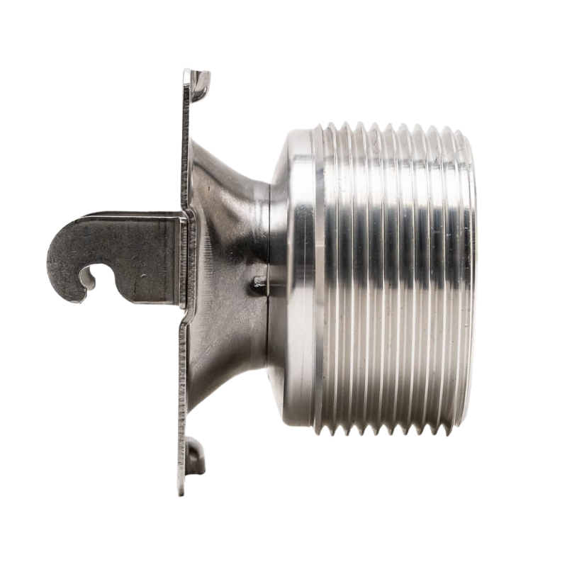 Metal bracket with a threaded 1.5-inch end
