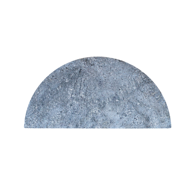 Semi-circular blue soap stone that covers half of the KJ cooking area