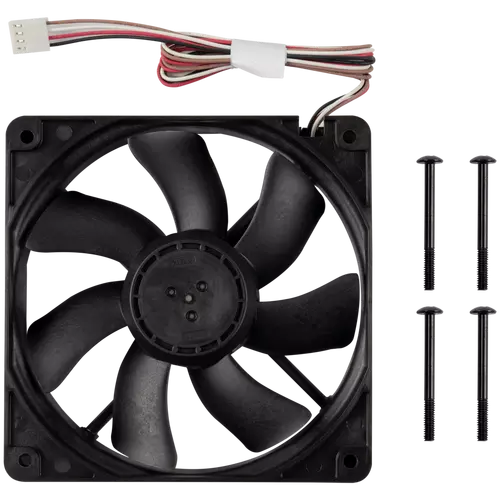 Replacement fan with wire connector and extra screws